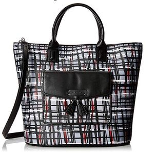 Vera Bradley Faux Leather Plaid Tote Purss